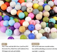 Productos de Venta caliente 2023 logotipo personalizado colores mezclados forma redonda cuentas sueltas de silicona DIY pulsera cuentas para la fabricación de joyas
