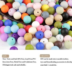 Productos de Venta caliente <span class=keywords><strong>2023</strong></span> logotipo personalizado colores mezclados forma redonda cuentas sueltas de silicona DIY pulsera cuentas para la fabricación de joyas - Product Image 4