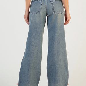 Jeans amples personnalisés pour femmes, style Y2K hip-hop, effet usé, coupe décontractée - Product Image 4