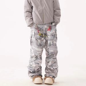 Pantalon cargo tactique camouflage coupe ample pour homme, style parachutiste, en sergé, avec poches cargo vintage, effet empilé, style urbain, vente en gros - Product Image 6