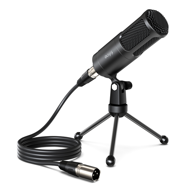 Fifine K669D Dynamic Wired Recording Studio Microphone Desktop PC Podcasting Mic XLR Noise Cancelling Microphone
