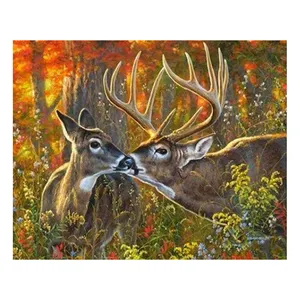 Best Seller 5D Full Drill Rhinestone Canvas Prints Wall Art Sika Deer DIY Art Printing Diamond Painting