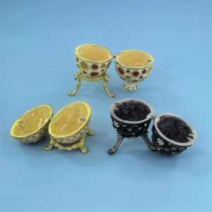 Boîte à bijoux en forme d'œuf en métal émaillé, boîte à bijoux en forme d'œuf de Pâques, artisanat de commerce extérieur - Product Image 2