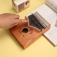 17-Key Sapele Wood Kalimba Thumb Piano & Bassoon Educational Toy for Kids & Adults Portable Gift with Hammer Tune