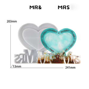 แม่พิมพ์กรอบรูปเรซิ่น <span class=keywords><strong>DIY</strong></span> รูปหัวใจ <span class=keywords><strong>Mr</strong></span> & Mrs ทำจากซิลิโคน สำหรับวันวาเลนไทน์ ของขวัญวันครบรอบแต่งงาน งานฝีมือ - Product Image 6
