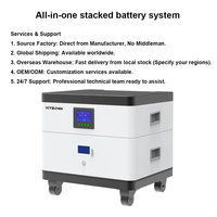 Batterie domestique empilable Hysonn 5kWh 10kWh 50kWh Lifepo4 avec onduleur hybride 5KW pour système hors réseau