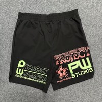 Shorts Blesstop en tricot 100 % polyester légers taille mi-haute, coupe décontractée, logo imprimé, écologiques, style vintage, incontournable de l'été