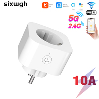 Enchufe Inteligente WiFi 5G de 10A SIXWGH, Enchufe Europeo, Compatible con Tuya Smart Life, Alexa y Google Home Assistant