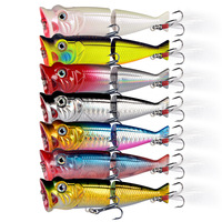 NOUVEAU OEM 8cm/10.7g appât dur multi-section leurres de pêche Topwater Popper Bait Wobblers artificiels matériel de pêche en plastique