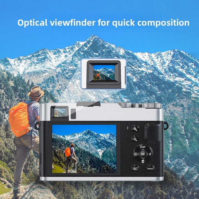 Cross-border Exclusive 4K Retro Mirrorless Digital Camera CMOS Entry-level Point-and-shoot Students High-definition Home-use