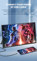 Foldable Mobile 17.3 Inch Full HD FHD Type-C Monitor IPS Screen Extender Laptop 1080P Portable Monitor for Gaming Business