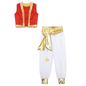 Disfraz de Príncipe Árabe para Niños de 6 a 16 Años, Conjunto de Chaleco y Pantalones para Representaciones, Actuaciones y Fiestas Temáticas de Carnaval - Product Image 3