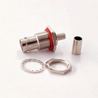 Câble coaxial audio RG58, fil d'antenne, connecteur coaxial RF étanche pour CCTV, connecteur BNC femelle à sertir pour panneau