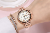 Montre de mode pour femmes, bracelet en acier inoxydable, mouvement à quartz, verre résistant à l'eau 3BAR, OEM ODM, mouvement japonais PC21, SR626SW