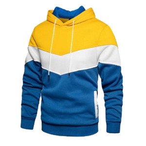 Sweat-shirts à capuche pour hommes en gros, 350 GSM, doublure polaire en polyester, design <span class=keywords><strong>patchwork</strong></span> automne, impression logo personnalisée, respirant et séchage rapide - Product Image 5