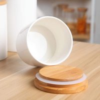 Boîte à thé en céramique avec couvercle, 600ML, 21OZ, personnalisé, rangement de biscuits, sucre noix, aliments secs, accessoires de cuisine domestique