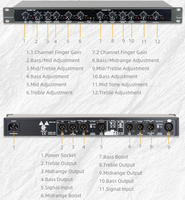 Prosesor Suara Rak Crossover Profesional BHA 2/3/4 Jalur, Sistem Audio Digital Tiga Jalur Crossover Rendah/Super