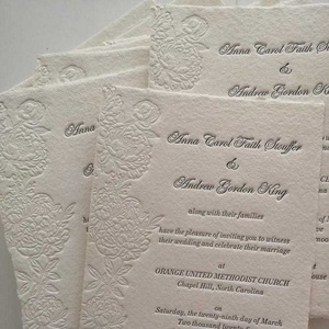Customized High-end Letterpress Wedding Invitation Suite Deep Debossed <b>Embossed</b> Cotton Paper Invite <b>Cards</b> for Luxury Events - Product Image 4
