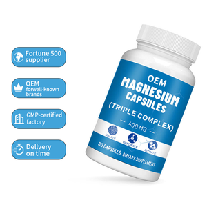 Suplemento de <span class=keywords><strong>Magnesio</strong></span> de Marca Privada, <span class=keywords><strong>Complejo</strong></span> de Vitaminas, Citrato de <span class=keywords><strong>Magnesio</strong></span>, Glicinato, Cápsulas de <span class=keywords><strong>Magnesio</strong></span> de 500 mg - Product Image 1