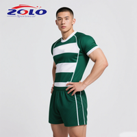 Ensemble de maillots de rugby anglais respirant Maillot de la Ligue Europa avec manches courtes Vêtements de football avec technique de sublimation