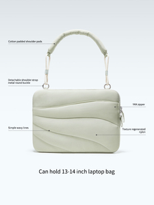 14 Zoll Puffige Laptoptasche für MacBook Air Gesteppte Weiche Notebook-Hülle Geschäftliche Surface Laptop-Tasche für Frauen - Product Image 2