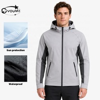 Chaqueta Cortavientos Impermeable de Nailon con Capucha y Cremallera UPF50+ para Hombre, con Logotipo Personalizado del Fabricante, para Senderismo y Camping al Aire Libre