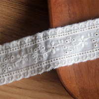 Bordure en dentelle guipure française blanche de 3 cm, très vendue, pour accessoires de robe de mariée, artisanat décoratif, patchs de couture pour mariage