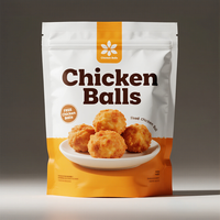 Sac d'emballage alimentaire congelé en plastique imprimé de logo personnalisé pochette debout sac de boulettes de viande de poulet