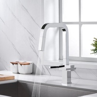 Robinet de cuisine en laiton chromé à double poignée pour hôtel, vente en gros, torneira cocina swing 360