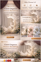 Kunstmatige gigantische bloemen bruiloftdecoratie kleurrijke organza afneembaar nieuw binnengekomen vintage romantisch Chinees elegant modern