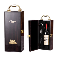 Boîte-cadeau en bois pour vin rouge, rectangulaire, faite à la main, pour une bouteille, 750 ml, logo personnalisé, utilisation universelle