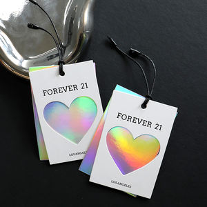 Juego de boletos de columpio de papel de lujo Ropa Jeans Camiseta Ropa Fancy Holographic Foil Hologram Hang Tag - Product Image 6