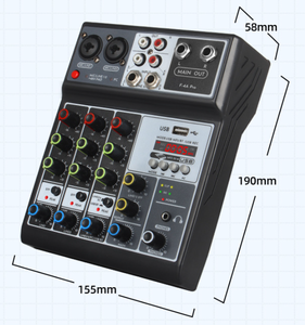 Hot 4-Way Small Mixing Console Cross-Border USB Computer Music Recording Studio <span class=keywords><strong>DJ</strong></span> Mixer - Product Image 4