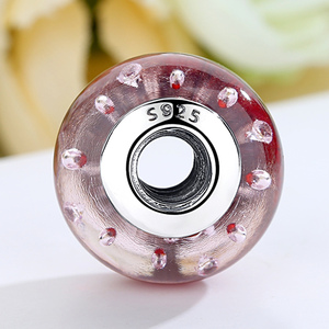 <span class=keywords><strong>BAMOER</strong></span> Factory 925 plata esterlina burbuja roja Murano cuentas de cristal encanto ajuste pulsera colgante mujer joyería accesorios SCZ027 - Product Image 4