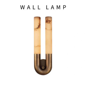 Lámparas de pared de diseño moderno, luz LED con pantalla de bronce, mármol y ámbar para dormitorio, hotel, villa - Product Image 5