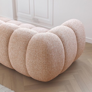 Zayshine Sofá de Salón de Lujo Moderno Francés de Terciopelo Crema Tipo Teddy, Juego de Sofás Modular de 3 Plazas para Villa y Apartamento, Sofá Recto de Diseño - Product Image 6