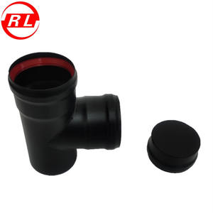 Raccordo a T a 90 Gradi con Rivestimento in Polvere Nera per Camino e Stufa a Pellet - Product Image 5