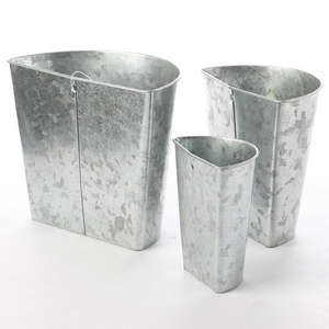 Maceta para el hogar, jardín al aire libre, macetas de flores con asas de cuero, decoración del hogar, macetas galvanizadas - Product Image 3