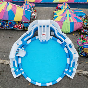 <span class=keywords><strong>Parc</strong></span> aquatique gonflable portable avec toboggan, château gonflable de grande taille pour jeux aquatiques en plein air - Product Image 1