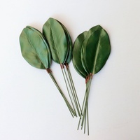 DIY Daun Magnolia Lateks Bunga Buatan Dekorasi Pernikahan Pesta Thanksgiving Natal Paskah Dalam & Luar Ruangan Tanaman Hijau