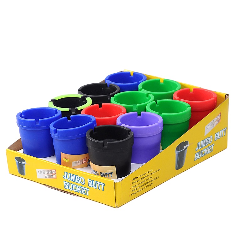 Оптовая продажа, недорогой модный портативный пластиковый бездымный логотип, подставка для сигарет, автомобильная пепельница