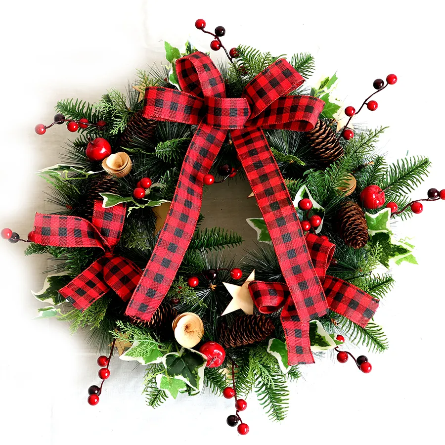 Artificial Greenery Christmas Garland Outdoor Xmas Garland Wreaths for Outdoor Indoor Christmas Decorations