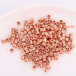 Cylindrical Spacer Beads Gold Silver Rose Gold Plated Plastic Resin DIY Jewelry Making Accessories For <b>Bracelets</b> Necklaces - Product Image 3