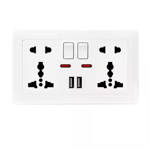 Một mở đa chức năng người Anh tiêu chuẩn <span class=keywords><strong>13A</strong></span> tường ổ cắm năm lỗ đôi vị trí chuyển đổi Type-C sạc nhanh USB 2 cổng ABS 2 - Product Image 6