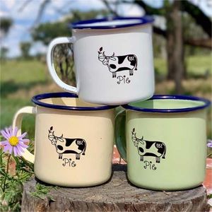 Tasses à café en émail métallique épaissies, écologiques, personnalisables avec logo, style <span class=keywords><strong>vintage</strong></span>, pour voyage en extérieur, vente en gros - Product Image 5