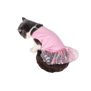 Vestido para gatos, falda de malla rosa, SML, ropa transpirable para primavera y verano para gatos y perros - Product Image 5