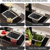 Saringan wastafel dapur Stainless Steel, pemegang Filter residu penangkap makanan, saringan pembuangan dapat dilepas cangkir hisap ramah lingkungan