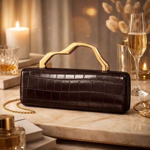 Nuova Borsa Grande Quadrata in PU Stile Europeo-Americano con Chiusura Magnetica, Catene a Spalla e Motivo <span class=keywords><strong>Coccodrillo</strong></span> - Product Image 5