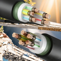 Cable de Alimentación Eléctrico Submarino de Bajo Voltaje, de Cobre Sólido, para Construcción Industrial y Ferroviaria, de 3-5 Núcleos