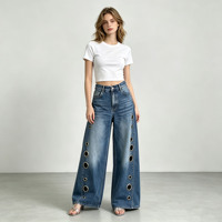 Pantalon décontracté rétro taille haute ample et respirant pour femme, style européen et américain, nouvelle collection 2026, haute qualité, écologique